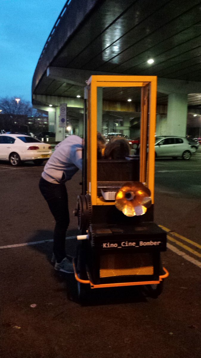 HumansofCovntry's tweet photo. The Kino @CineBomber is here now in Coventry! Free screening and popcorn at Palmer Lane at 5pm. Don't miss out! https://t.co/COtmd8MJRr