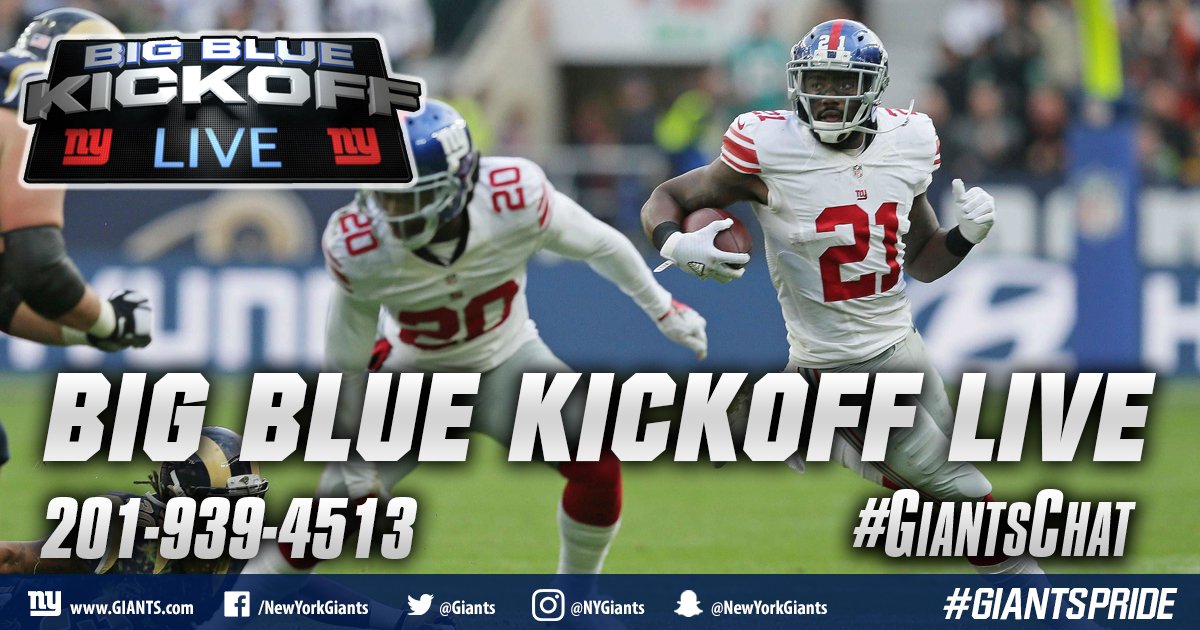 Big Blue Kickoff Live will air at 12:00 PM ET on Giants.com and Giants App! #GiantsChat https://t.co/UHKrnQxD8V