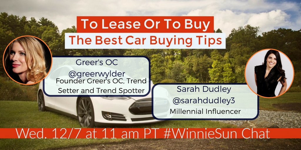 winniesun's tweet image. Get your motors running and join our chat at 11 am pt today for the best tips when getting a new car! WinnieChat.com #WinnieSun