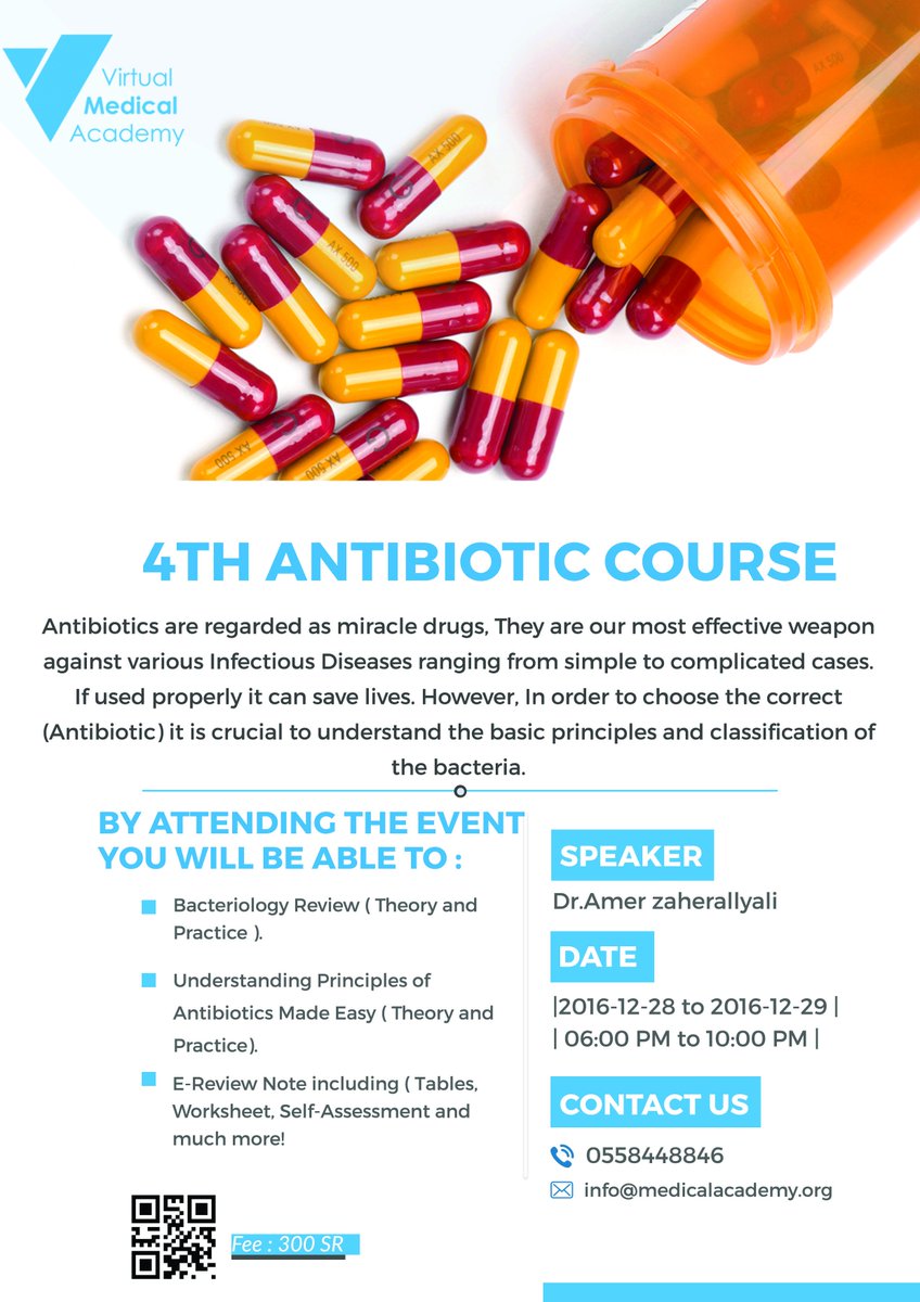 medical_vma's tweet photo. 4th Antibiotic Course
By Dr.Amer zaherallyali
SIGN NOW
https://t.co/GQuhZyo5w9
|28/12/2016|300SR|
#VMA_2016 https://t.co/39VeDPGhRf