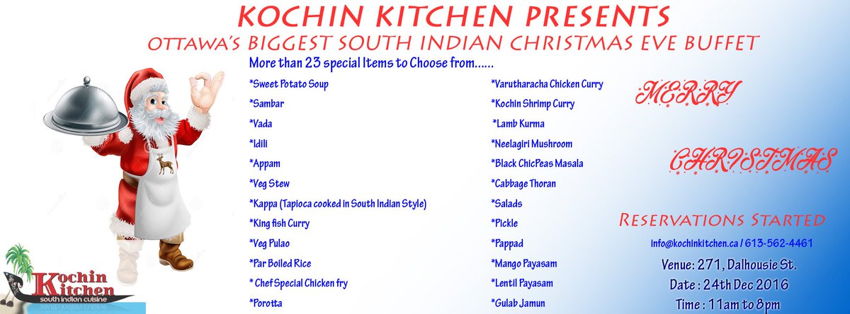 Kochinkitchen's tweet photo. Ottawa's Biggest South Indian Buffet on Christmas Eve @ByWardMarketBIA @Ottawa_Tourism #buffet #MyOttawa #Foodie @Ottrestofinder #joinus https://t.co/FW82ikLngk