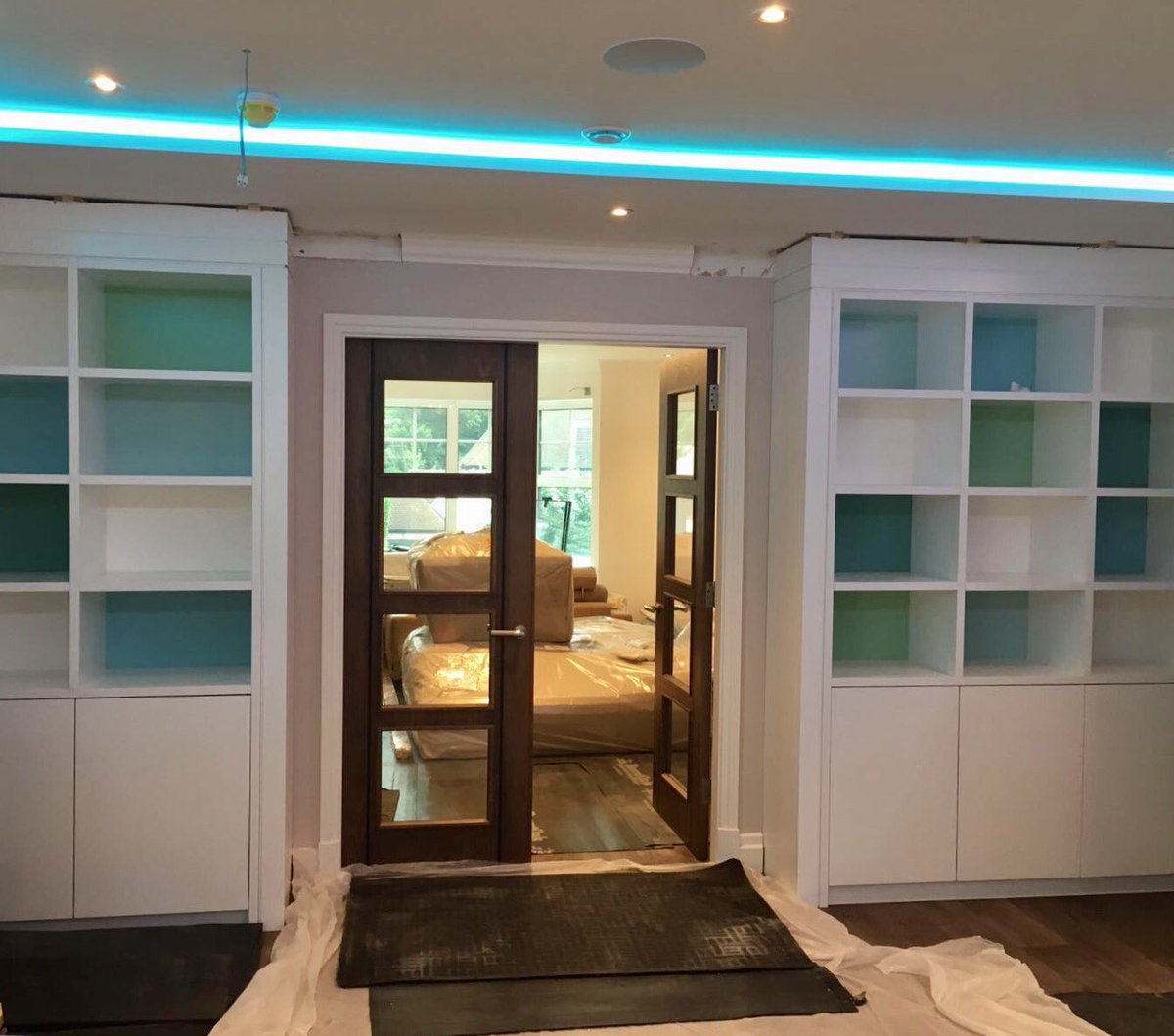 atlanticintdes's tweet photo. Fun playroom bookshelves being installed #shelves #joinery #cabinet #bookshelf #colour #playroom #interiors #interiordesign #design #home https://t.co/2CzdkvWvWa