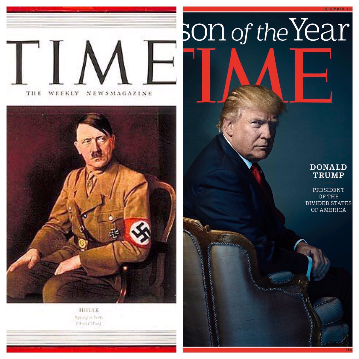 'Mr Trump, we think it would look great if you were in an old wooden chair turning on a slight angle' 
'Like this?'
'Perfect'
#TimeMagazine