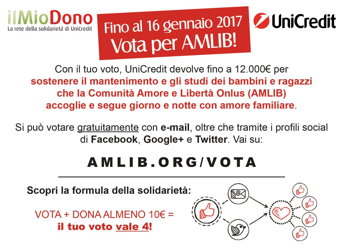 amlibonlus's tweet photo. VOTA per aiutare i ragazzi che accogliamo ogni giorno con amore familiare. Grazie e buona festa. Don Matteo
https://t.co/mvssPLS4O1 https://t.co/TpEk9J9rnz