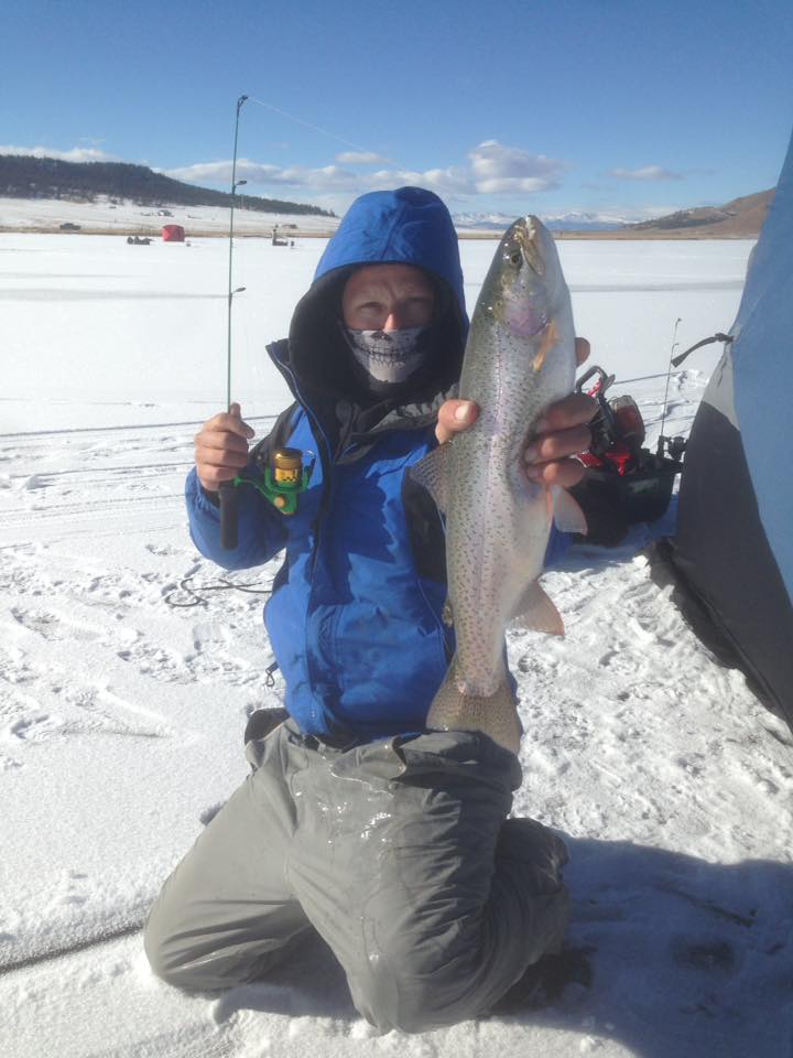 EC_Shappell's tweet photo. Don Evans out on the ice for the first time this season in Colorado! Nice work man!!! #Shappell #EagleClaw #IceFishing https://t.co/cpdMa68Qjk
