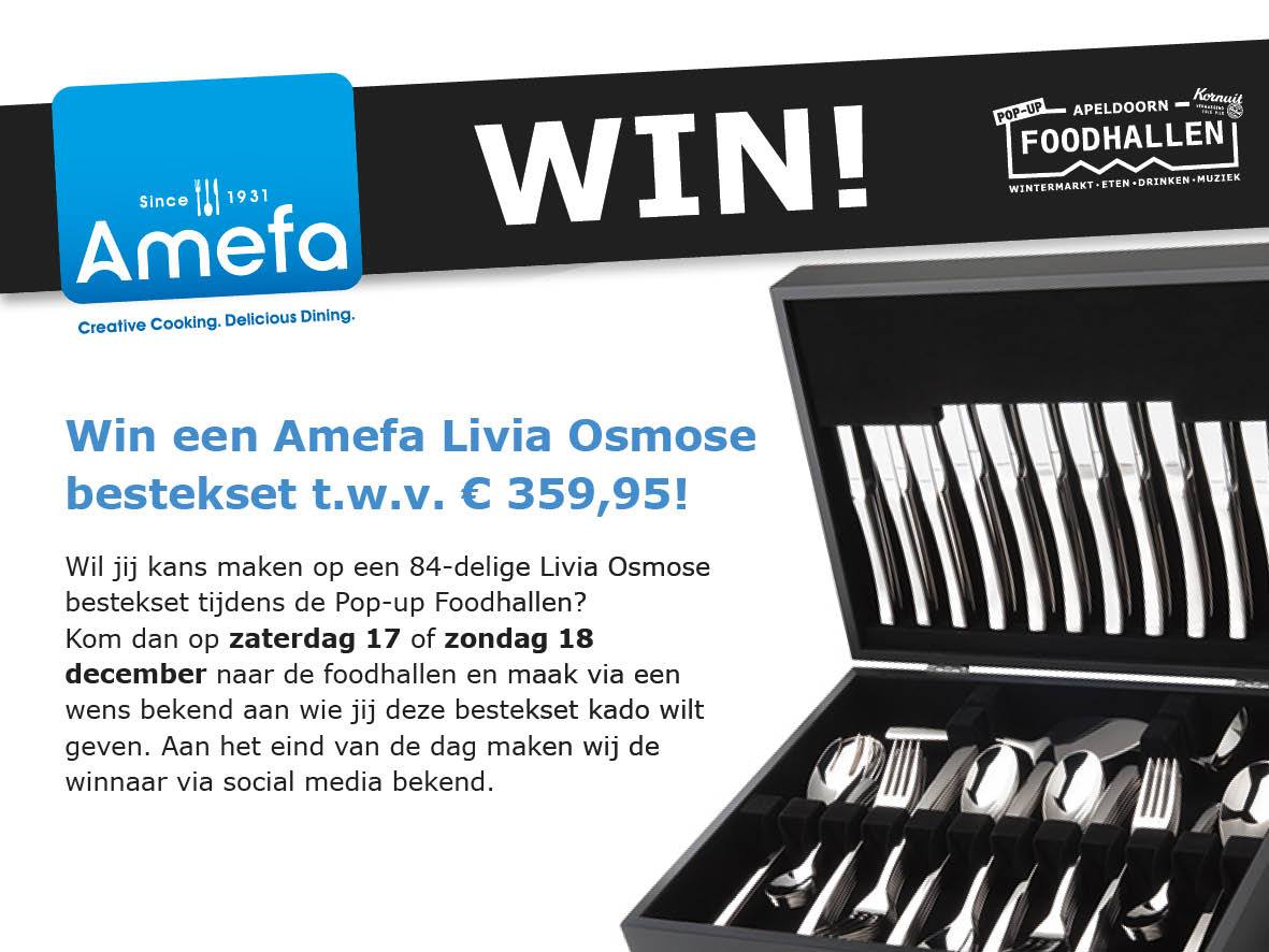 PopupFoodhallen's tweet photo. Win een Amefa Livia Osmose bestekset t.w.v. € 359,95! Doe mee bij de @PopupFoodhallen op 17 &amp;18 december! #foodhallen #zwitsalapeldoorn https://t.co/ducwcYMG16