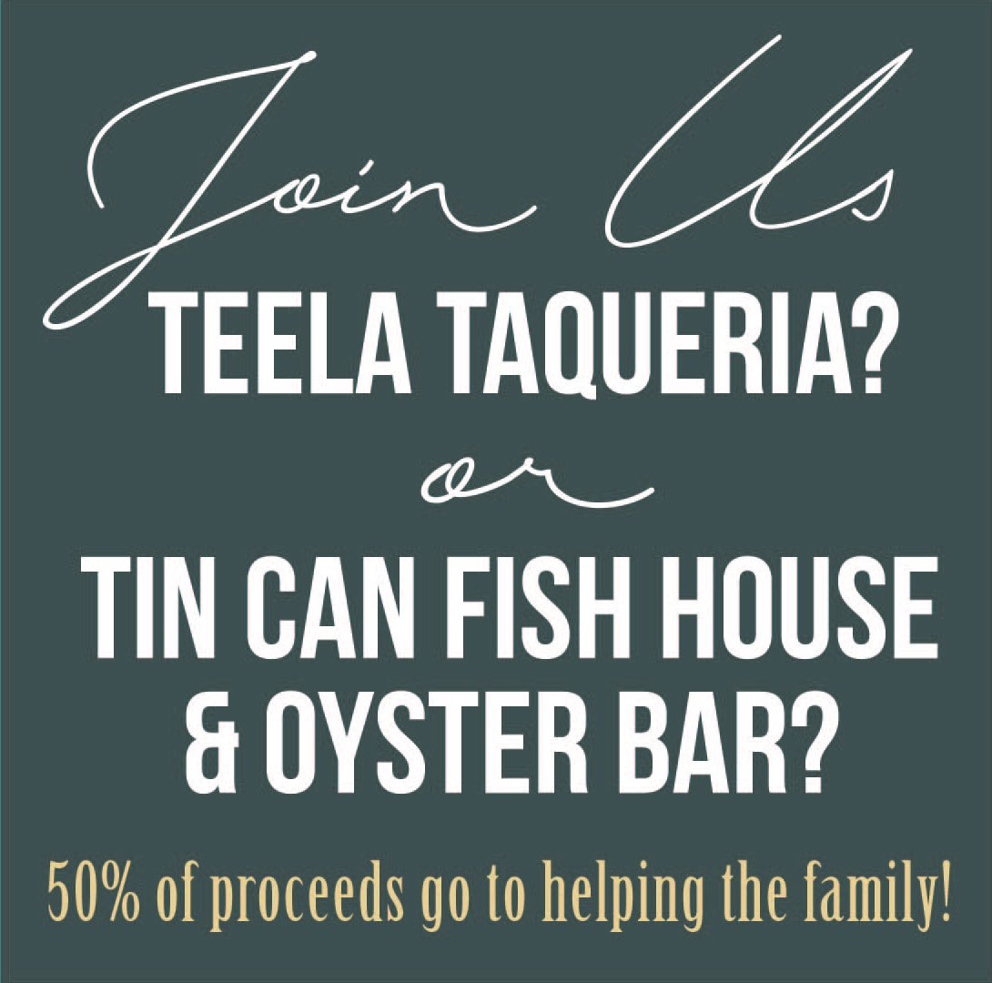 Simspatrick_'s tweet photo. TONIGHT 5:00 PM. #goodcause friend of SPS apartment above burned- lost everything. @tincanfishhouse and @teelataqueria donating 50%proceeds https://t.co/OCs4rHCDIn