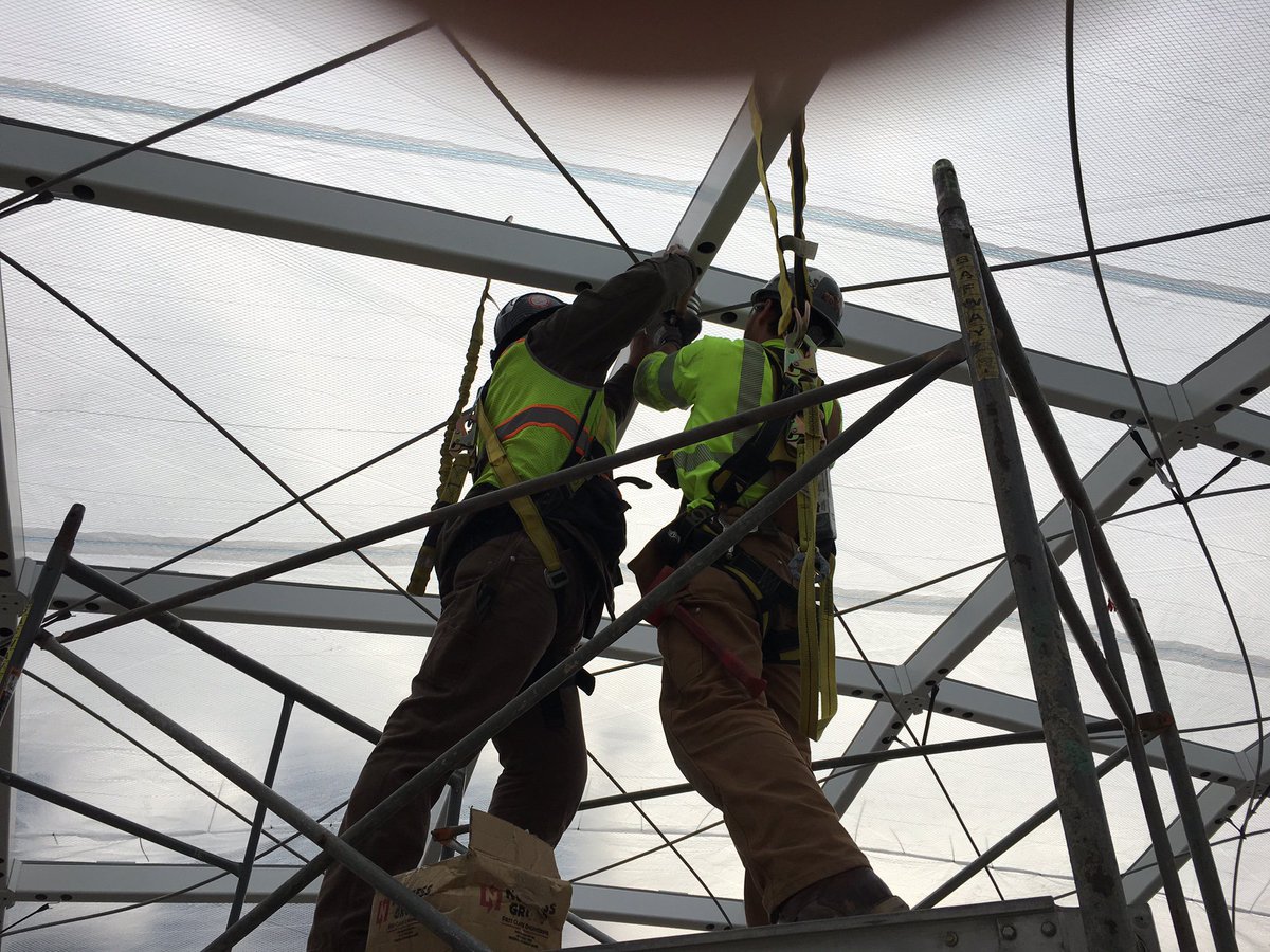 nupressgroup's tweet photo. Tension cables being installed @transbay San Francisco West skylight 
great job by the team at Crown Corr Inc https://t.co/F4ZHfuVqK1