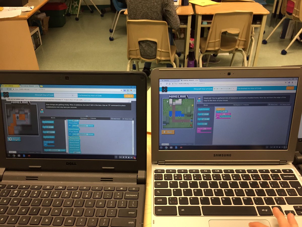 MicheScarlett's tweet image. Who says math can&apos;t be fun! gr. 6s totally engaged in math today with coding #thehourofcode @SMCDSB_MMO @smcdsblearns