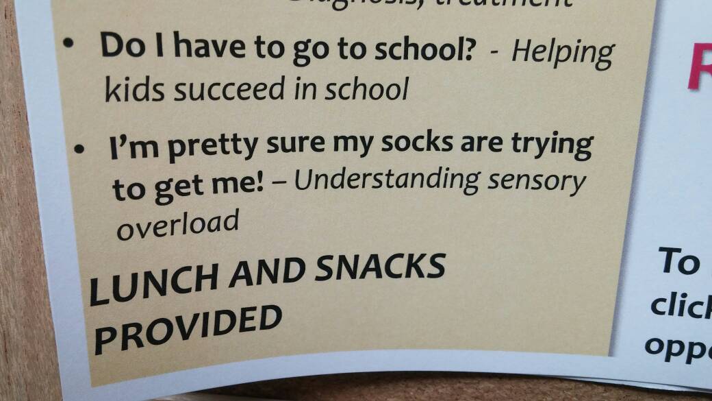 mysockca's tweet photo. I'm sure this is a great seminar, but kids...  Socks are our friends!!! #SockGame https://t.co/pIoZyHoQSH