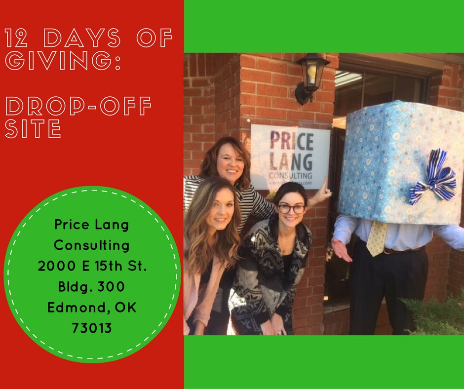 Thanks to <a href="/pricelang/">Price Lang, LLC</a> for being a drop-off site for 12 Days of Giving! For more info, please visit: bit.ly/2gcTink  #12DaysOfGiving