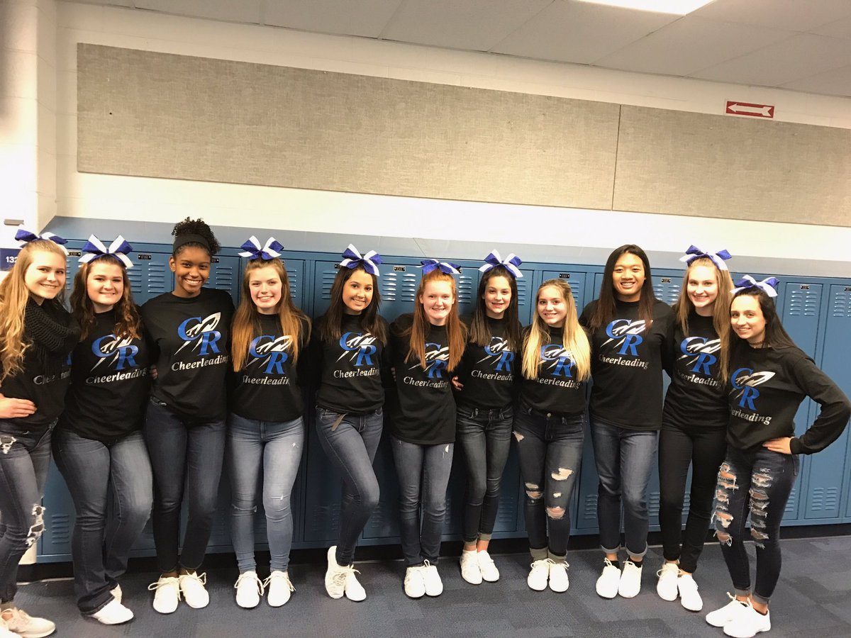 CHSRocketsCheer's tweet photo. First boys home game tonight. CHS cheerleaders wish them luck. Go get 'em Rockets. 🚀💙#proudtobearocket https://t.co/KPh7kEmDgI