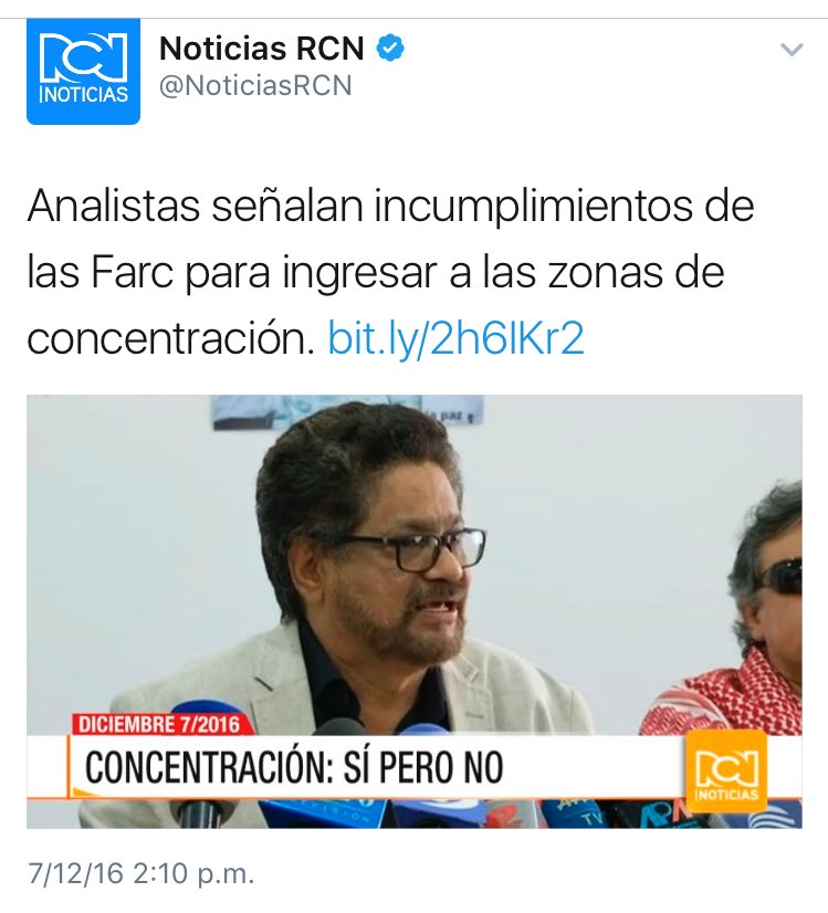 honohenriquez's tweet photo. Así comienza la paz de Juan Manuel Santos: Farc incumple ingreso a zonas de concentración https://t.co/ikKRXgicwi