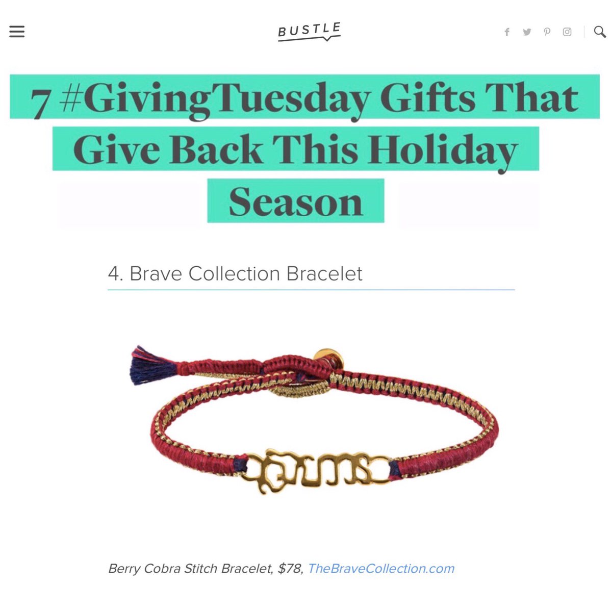 Another great Gifts that Give Back gift guide from <a href="/bustle/">Bustle</a> featuring #TheBraveCollection