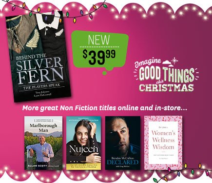 paperplusnz's tweet photo. #ImagineGoodThings, Behind The Silver Fern by Lyn McConnell and other great non-fiction titles in-store and online: https://t.co/eRzkSEgnb2 https://t.co/Bz1IerYgQw