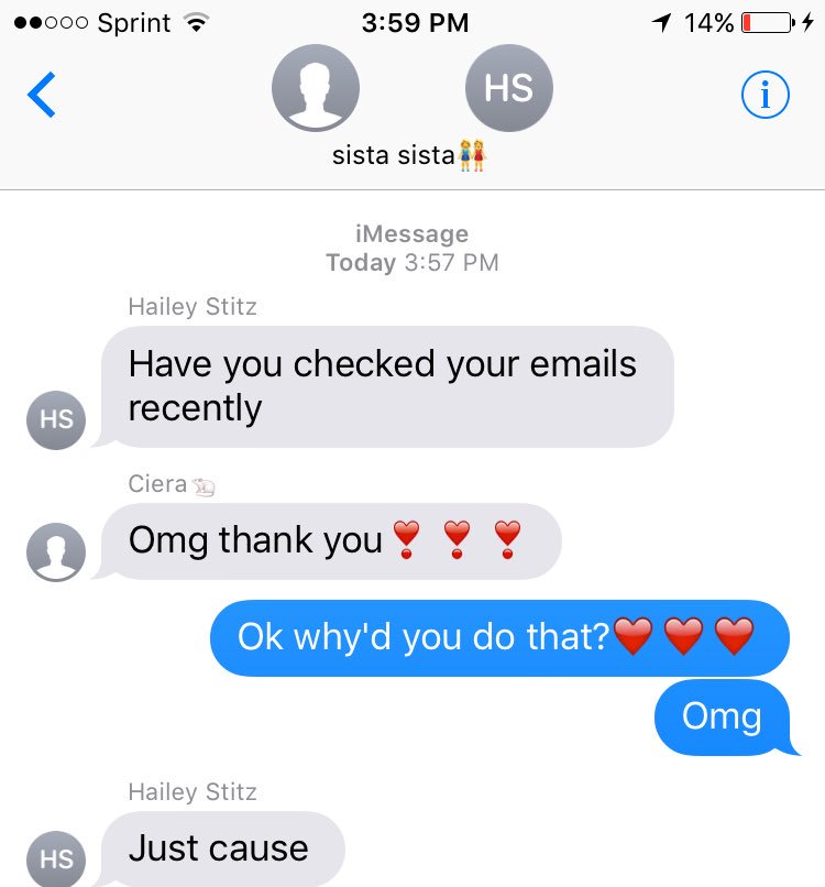 meganstitz's tweet photo. When you have the best sister ❤️ https://t.co/NHrqSNVr7I