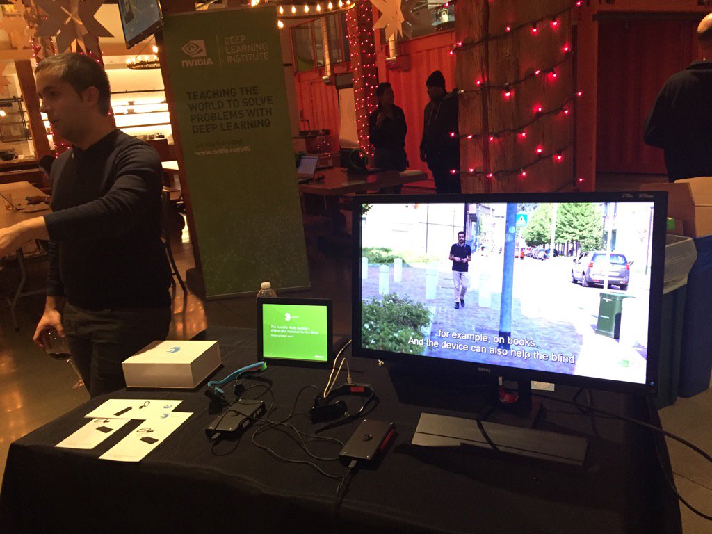 olga_media's tweet image. Helping blind people powered by @nvidia #JetsonSF