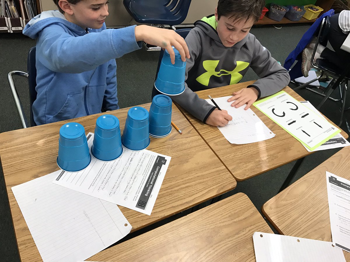 NeurospicyTeach's tweet photo. @WellsBeavers were at it again today. #HourofCode 5th graders went unplugged with a @THINKERSMiTH lesson @WCS_TechDept https://t.co/ofFY8nVSp1