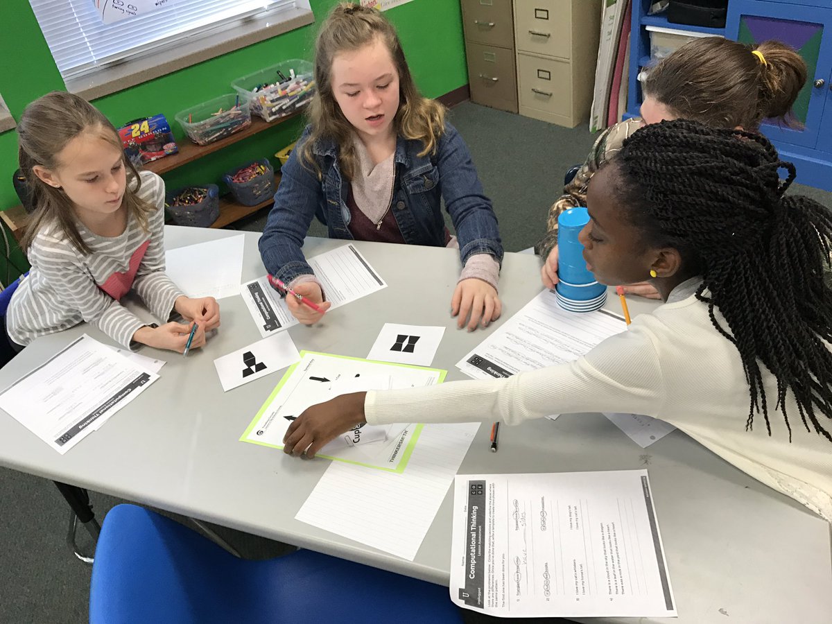 NeurospicyTeach's tweet photo. @WellsBeavers were at it again today. #HourofCode 5th graders went unplugged with a @THINKERSMiTH lesson @WCS_TechDept https://t.co/ofFY8nVSp1