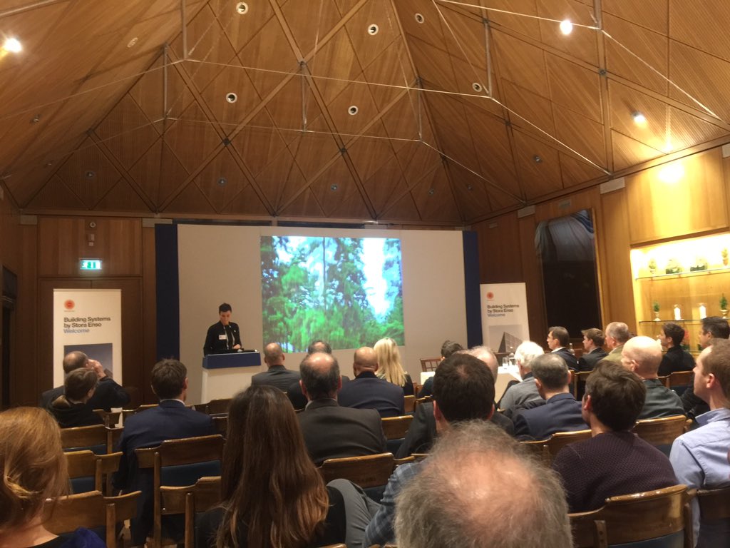 CarbonDynamic's tweet photo. Excellent @storaenso Modular Building Systems launch event this evening at stunning Haberdashers Hall #CLT #LVL #buildwithtimber https://t.co/xQps3v4rDy