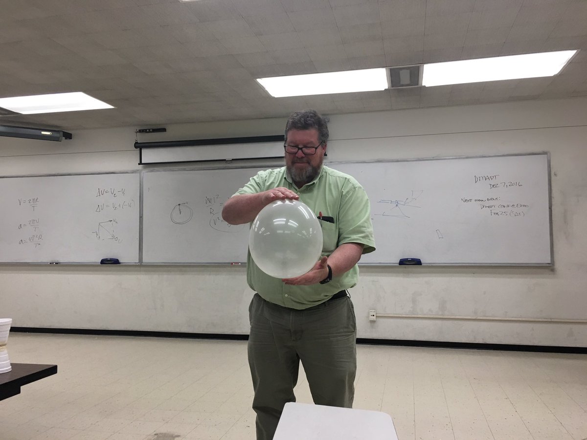 brybatt's tweet photo. @WhatTheGell demonstrating the circular motion of a quarter in a very large balloon. #DMAPT https://t.co/6G5kIjmpcj