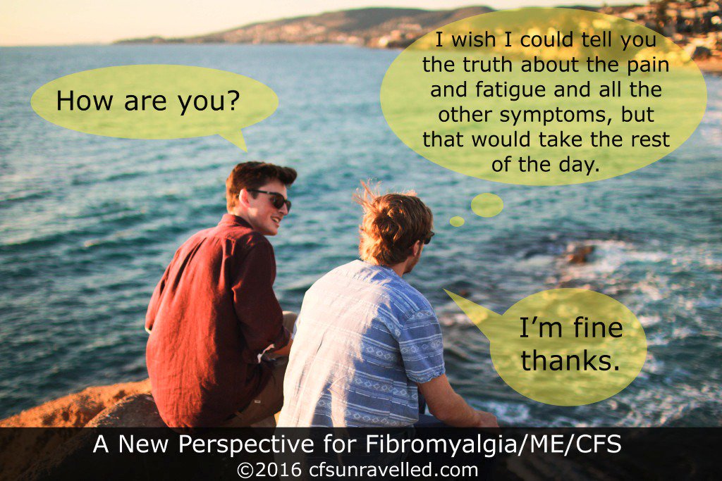 cfsunravelled's tweet photo. Sadly, sometimes it's just easier not to answer this question truthfully when you have ME/CFS/Fibromyalgia PLEASE RT https://t.co/YPYXE7Ck7h