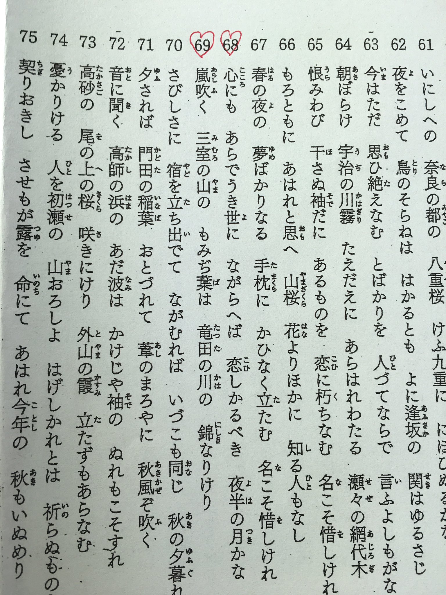 Nanako ヒプステ 7 16夜tdcホール 7 30夜羽田参戦 国語で百人一首のプリントもらった 嵐 がつく3首と大野くんのソロ曲のは絶対覚える 冬休み明けにやる筆記テストでも百人一首大会でもこの4つは絶対に T Co Kzu4xi9i4z Twitter