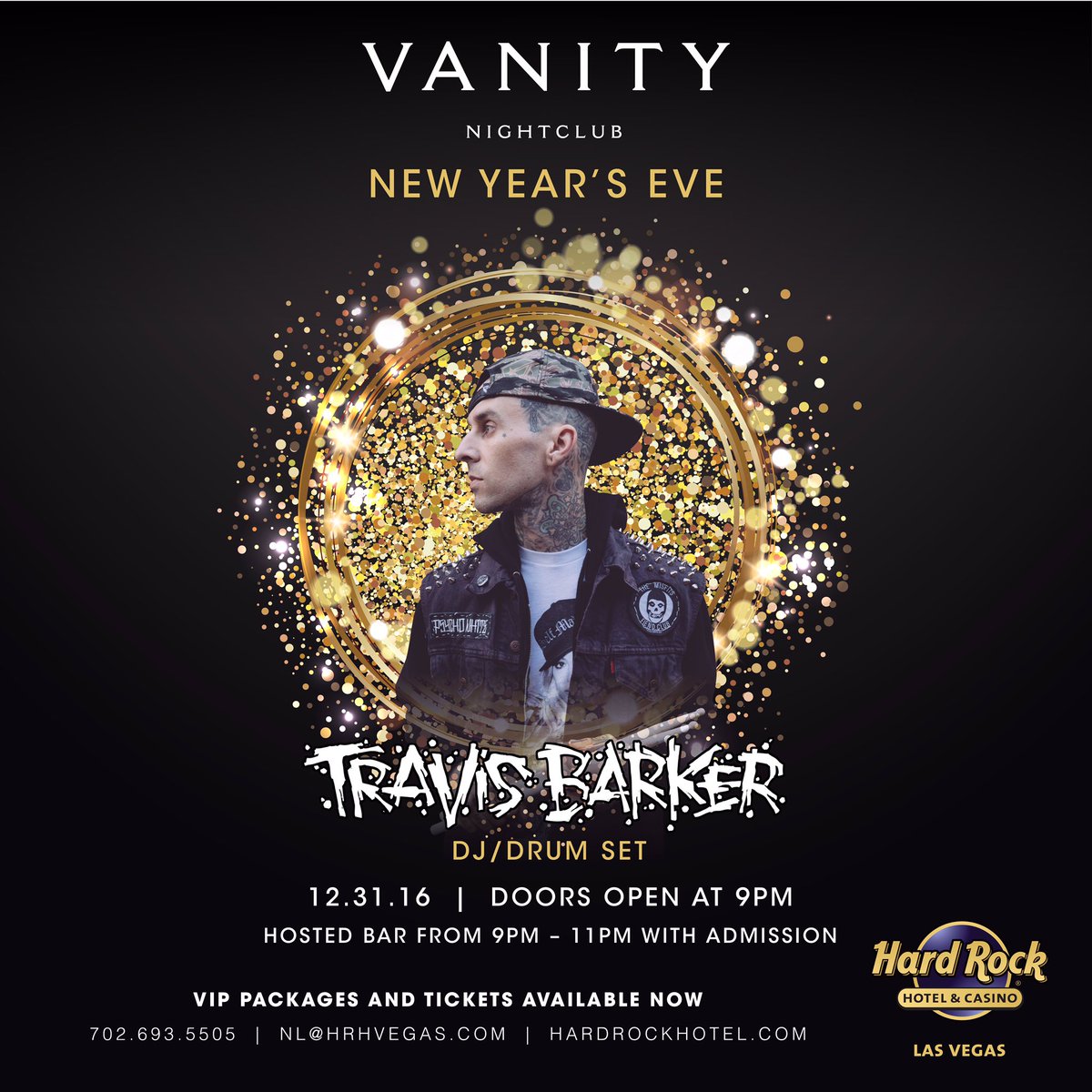 VanityLV's tweet photo. @travisbarker will be performing a special #NewYearsEve Drum/DJ set to ring in 2017! Tix: https://t.co/fXhI8spVye https://t.co/GV3FjGk0oV