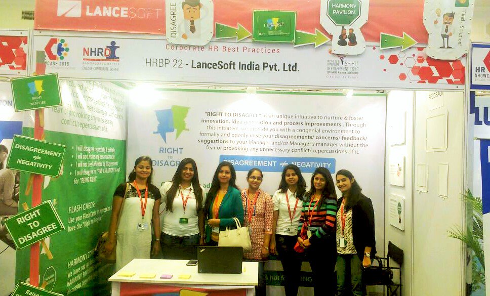 Manasabswamy's tweet photo. DISAGREEMENT =/= NEGATIVITY, It's your RIGHT! Visit "Booth  22" -know more- LanceSoft's 'Right to Disagree' unique practice @nhrdbangalore https://t.co/FnQmvphek6