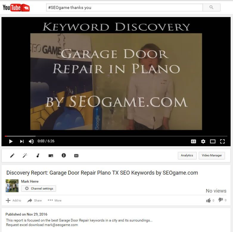 seogame's tweet image. 📺Watch SEOgame How-to-video Discovery Report:🏚 Garage Door Repair Plano TX youtu.be/eshzPSdWJYY #seochat #bestkeywords #SEOgamethanksyou