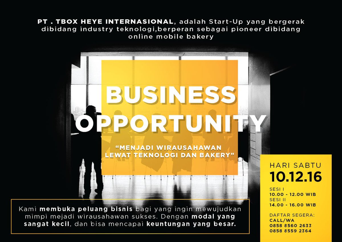 tboxbakery's tweet image. Ingin Jadi Wirausahawan? Yuk hadir dalam Business Opportunity kami!
GRATIS UNTUK 20 PENDAFTAR PERTAMA