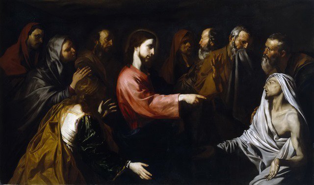 Ribera , Jusepe de (итальянская школа, ок.1591-1652) — Воскрешение Лазаря, 1616, 171 см x 289 см x 9 см, холст, мас…