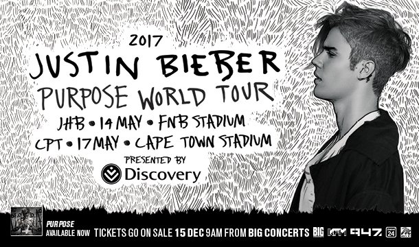 Bkstg's tweet image. Just Announced → @justinbieber is bringing the #PurposeTour to South Africa. Presale registration is now open 🇿🇦 justinbieber.bkstg.com