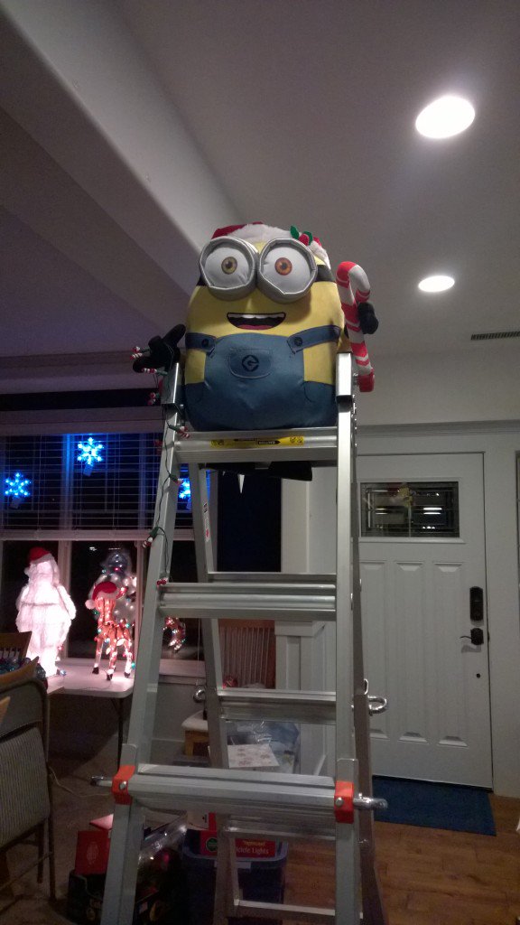strtrkn's tweet image. My own personal minion, Bob, insisting on helping with decorations. #ilovechristmas #minions