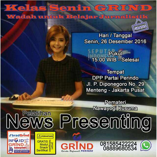Undangan bagi kita untuk sama-sama belajar jadi Presenter Berita bersama Nawa.. siapa tau berbakat.. disiapkan studio tv mini utk betlatih