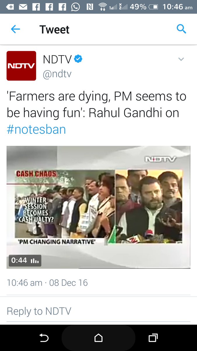 ramanmalik's tweet image. &apos;Farmers are dying, PM seems to be having fun: Rahul Gandhi on #notesban but tell him #IndiaDefeatsBlackMoney and also see who is having fun