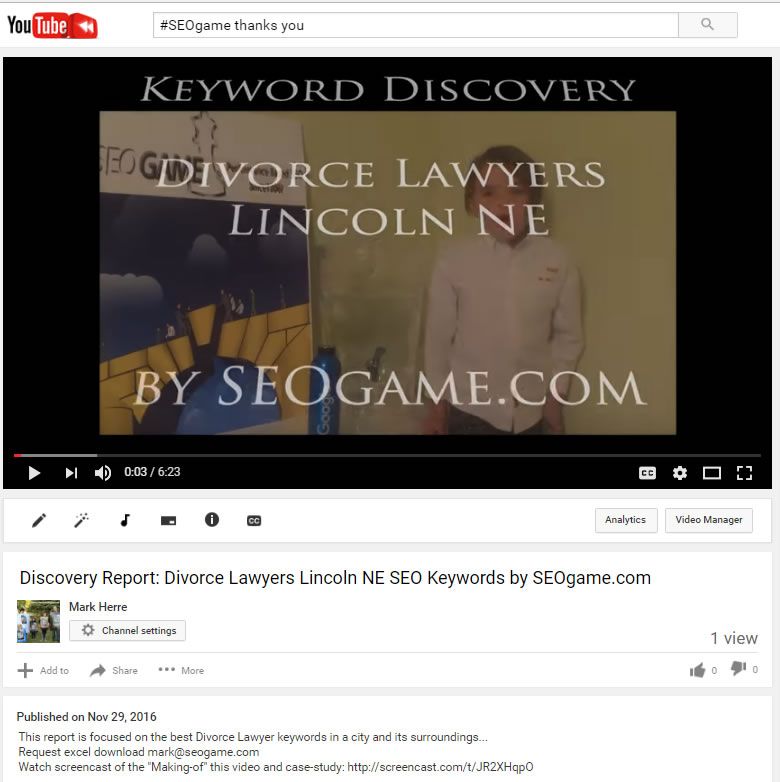 seogame's tweet image. 📺 Watch SEOgame How-to-video Discovery SEO Report:💑 Divorce Lawyers Lincoln NE  youtu.be/ZAEnzf1jQ00 #bestkeywords #SEOgamethanksyou