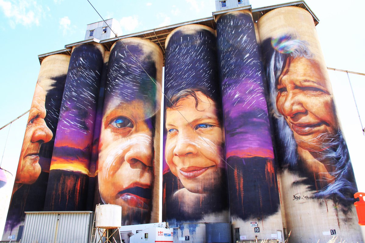 #breaking #adnate has finished! The third and final silo artwork for 2016 is complete! #siloarttrail #streetart #harvest16