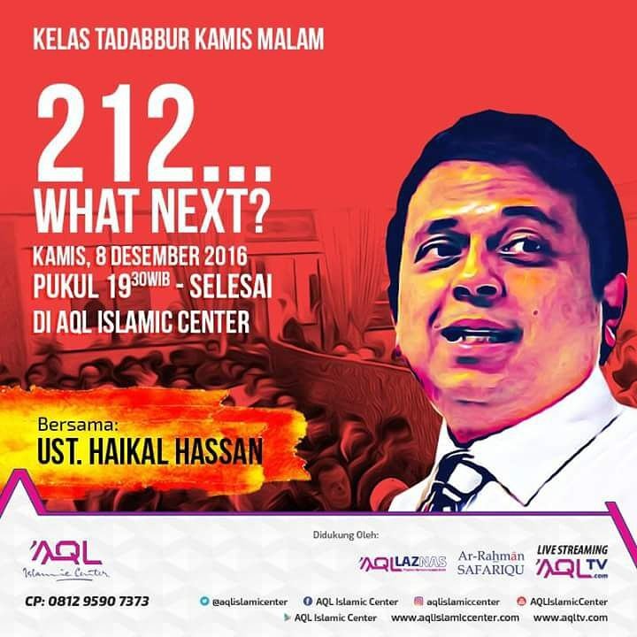 AQLIslamiCenter's tweet photo. Tadabbur Kamis Malam brsm Ust @haikal_hassan https://t.co/NqQV6iKhMn