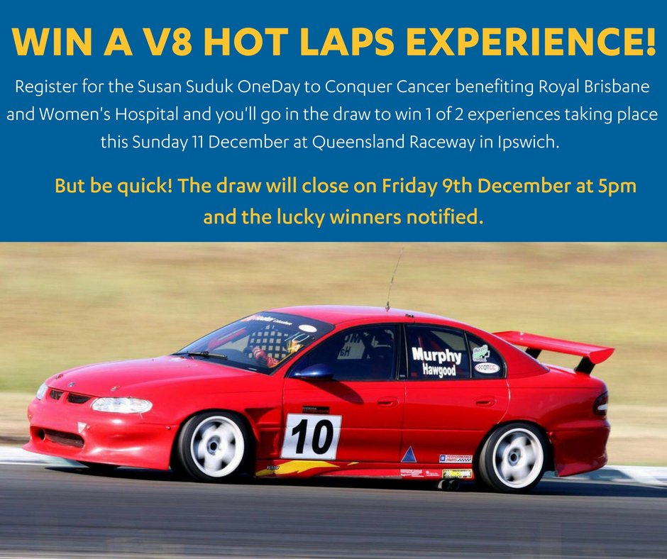OneDayBrisbane's tweet photo. Register for The OneDay in the next 24 hours and enter to win 1of 2 V8 Hot Laps experience!  Sign up today: https://t.co/fVJRlTbVQn https://t.co/naY5s3023l