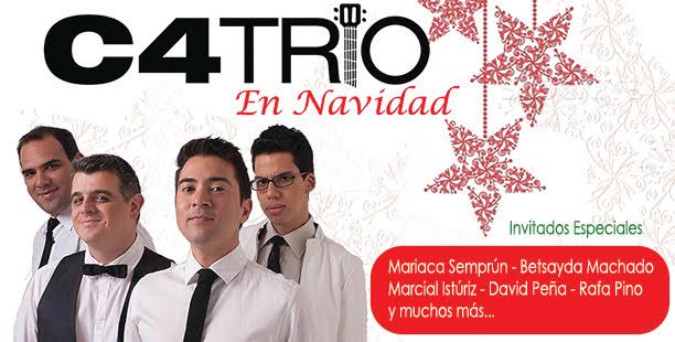 Sábado 17 de diciembre: doble función
C4 Trío + Mariaca Semprún: 
Una combinación única que explotará en Navidad
ticketmundo.com.