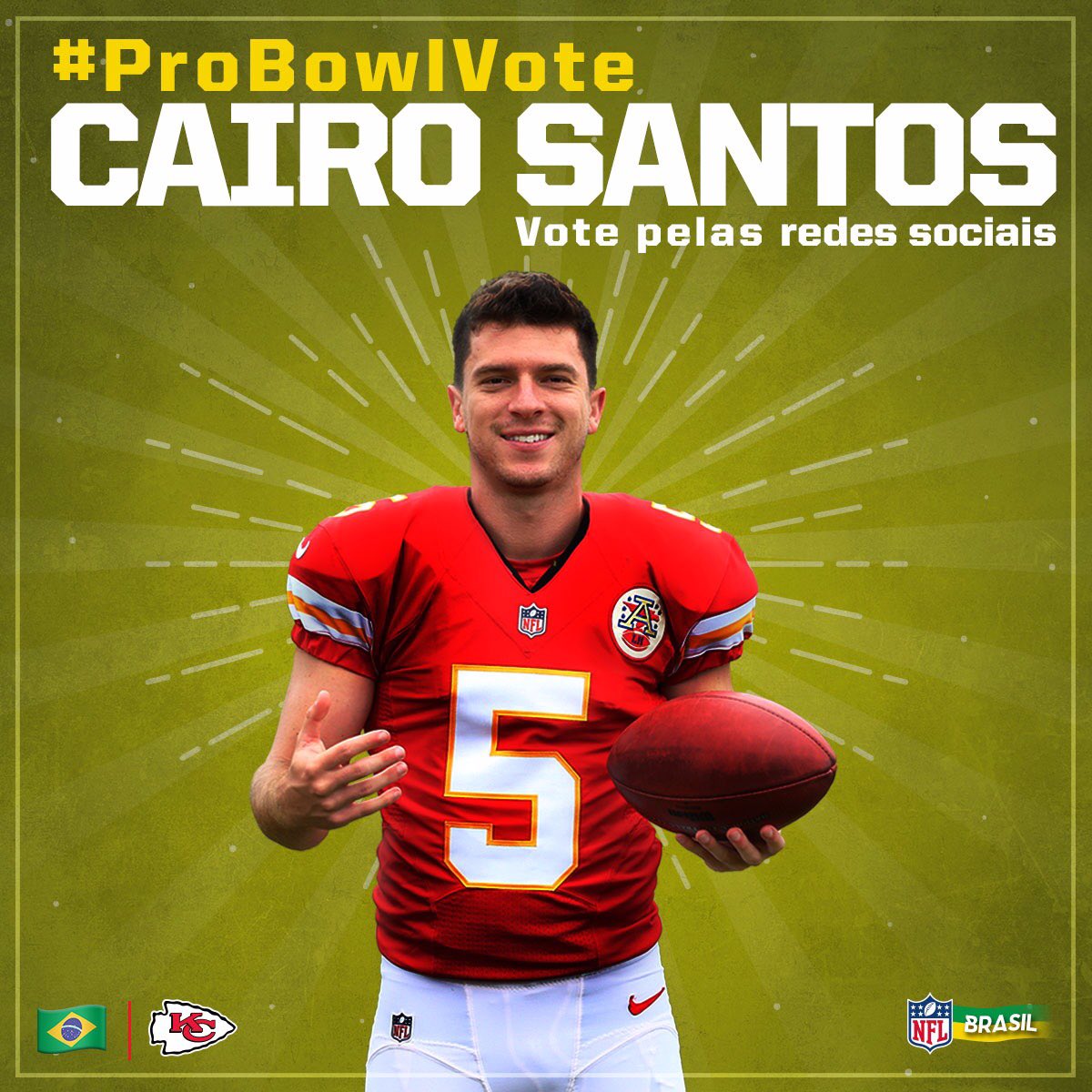 🏈Já votaram no <a href="/cairosantos19/">Cairo Santos</a> para o Pro Bowl? Basta mencionar "#ProBowlVote Cairo Santos" em qualquer rede social que já conta como voto!