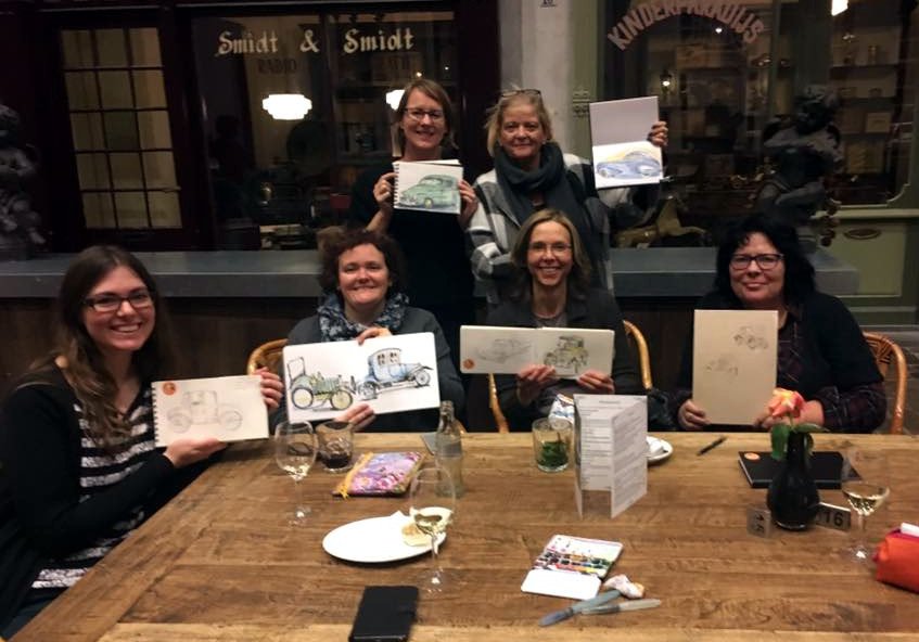 USkDenHaag's tweet photo. Last weekend we had a very enjoyable sketchcrawl in the Louwman Museum - so good that we're going back again! #urbansketchers https://t.co/8NoeZnJ9oA