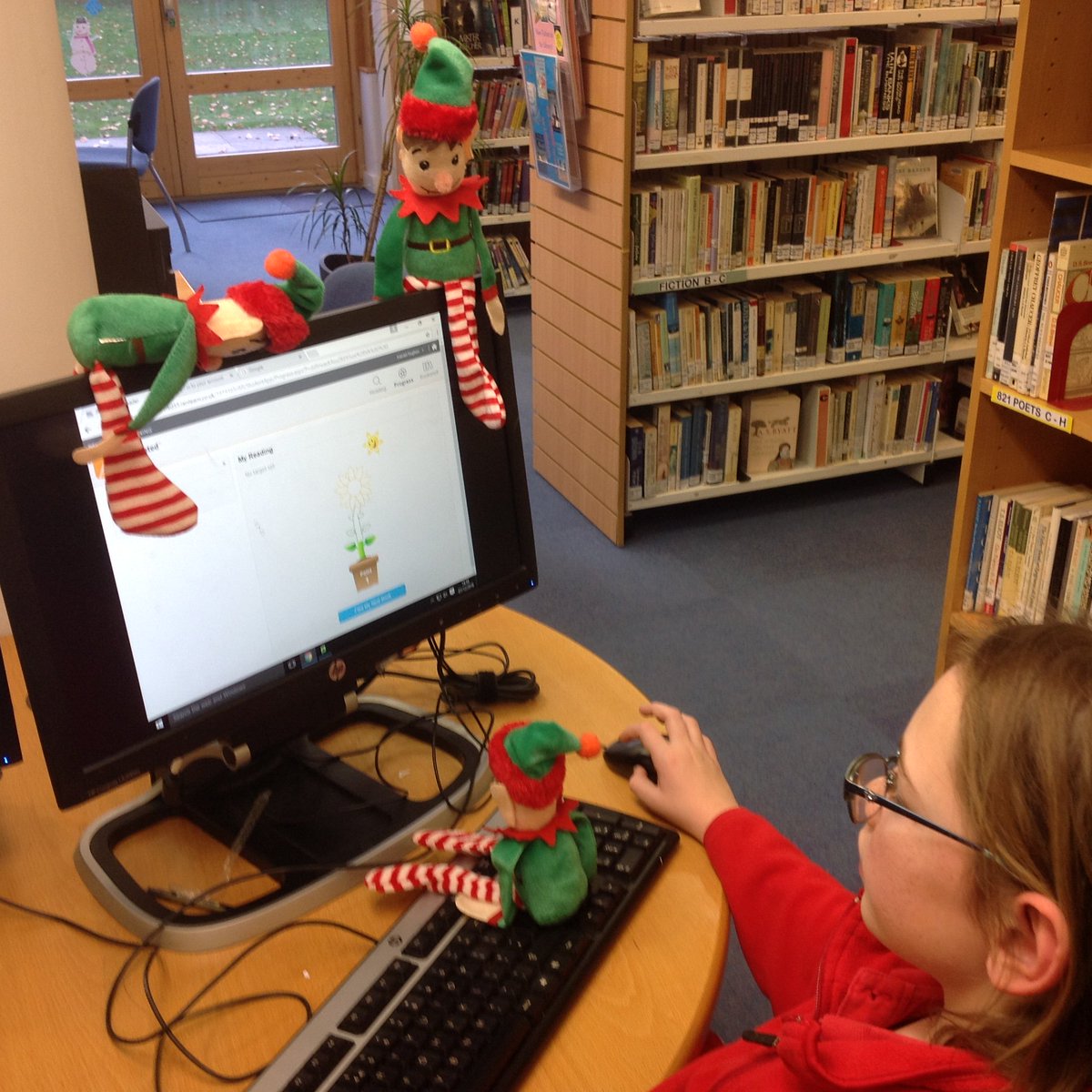RyeLibrarian's tweet image. Naughty #ElvesOnTheShelves... please don&apos;t disturb the pupils when they take an @AccReader quiz! #LibraryRules