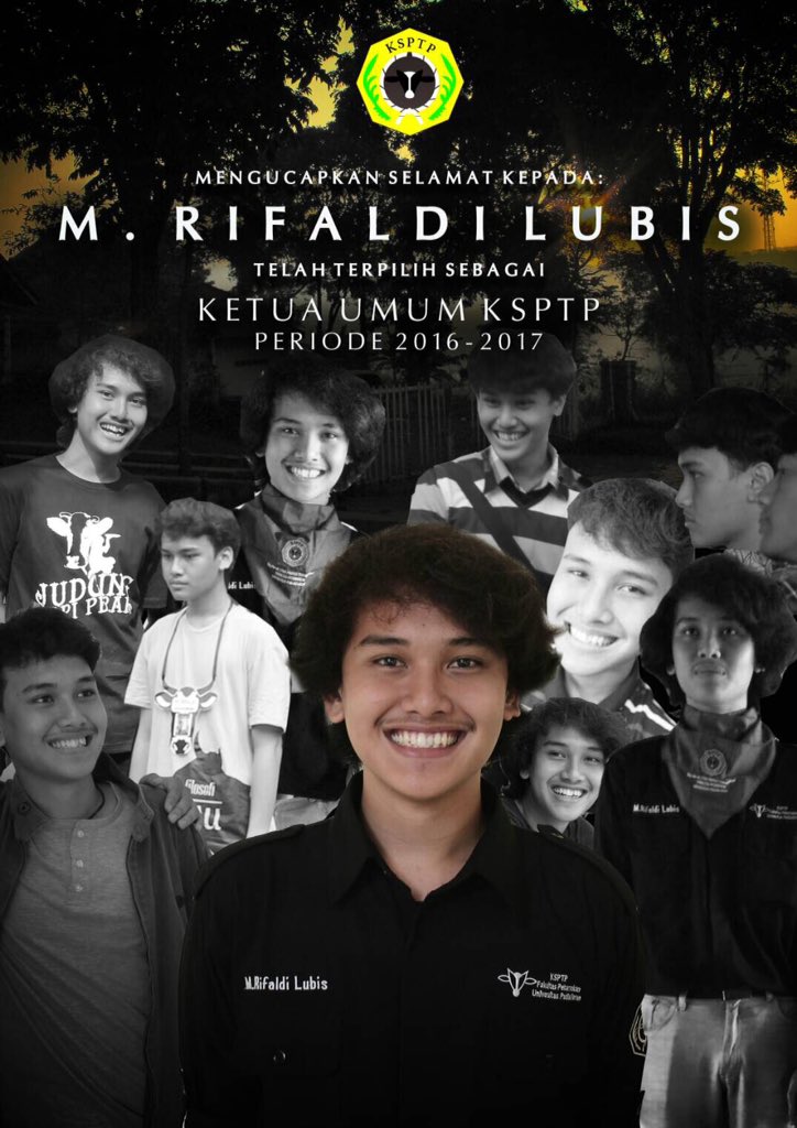 KSPTP
Mengucapkan selamat kepada : 

M. RIFALDI LUBIS

Telah terpilih sebagai 

Ketua Umum KSPTP 
Periode 2016-2017