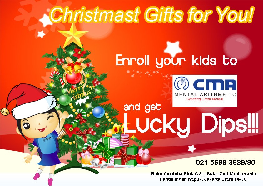 CHRISTMAS PROMO : Enroll your kids and get LUCKY DIP Call 021 56983689 #RedbonsMenaker #headshot812 #sempoa #sempoa2tangan #parenting