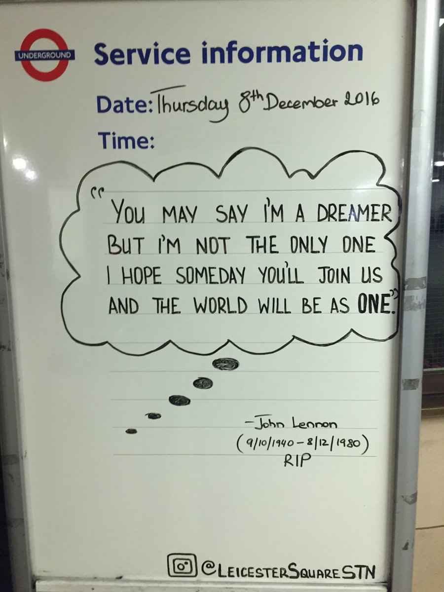 PAshowbiz's tweet image. John Lennon tribute at Leicester Square tube station on 36th anniversary of his death

📷: @londonwalks 

#JohnLennon