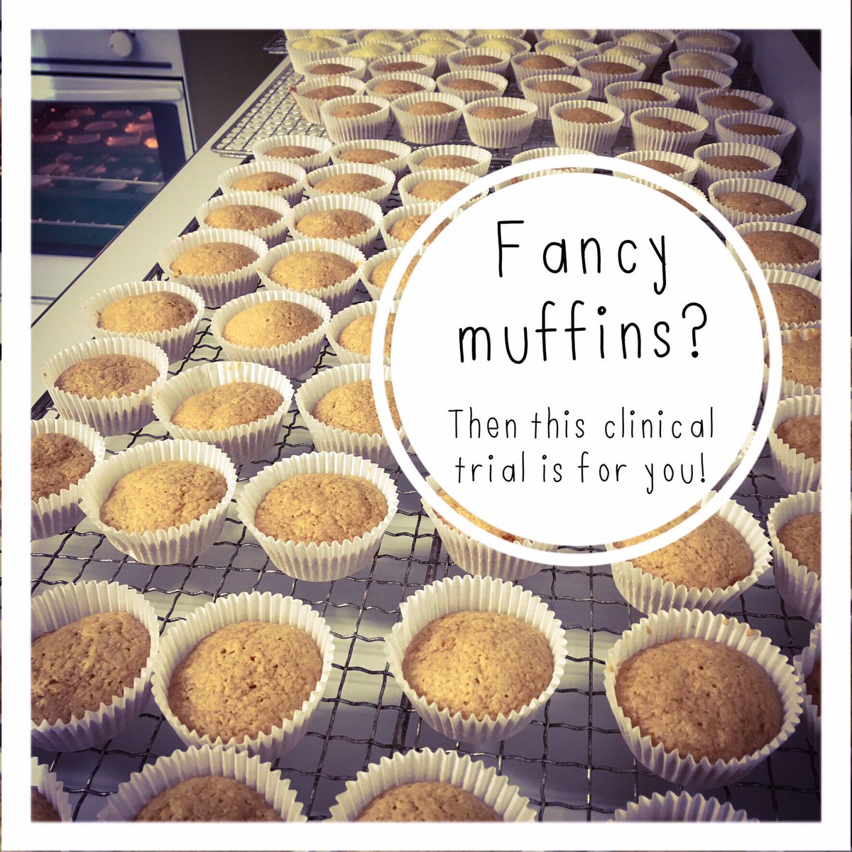 <a href="/KingsCollegeLon/">King's College London</a> recruiting for the ultimate study involving a 3-week supply of 🆓 muffins! Must be 30-70yrs &amp; "healthy" Contact <a href="/LeannieRD/">Leanne Smith</a>