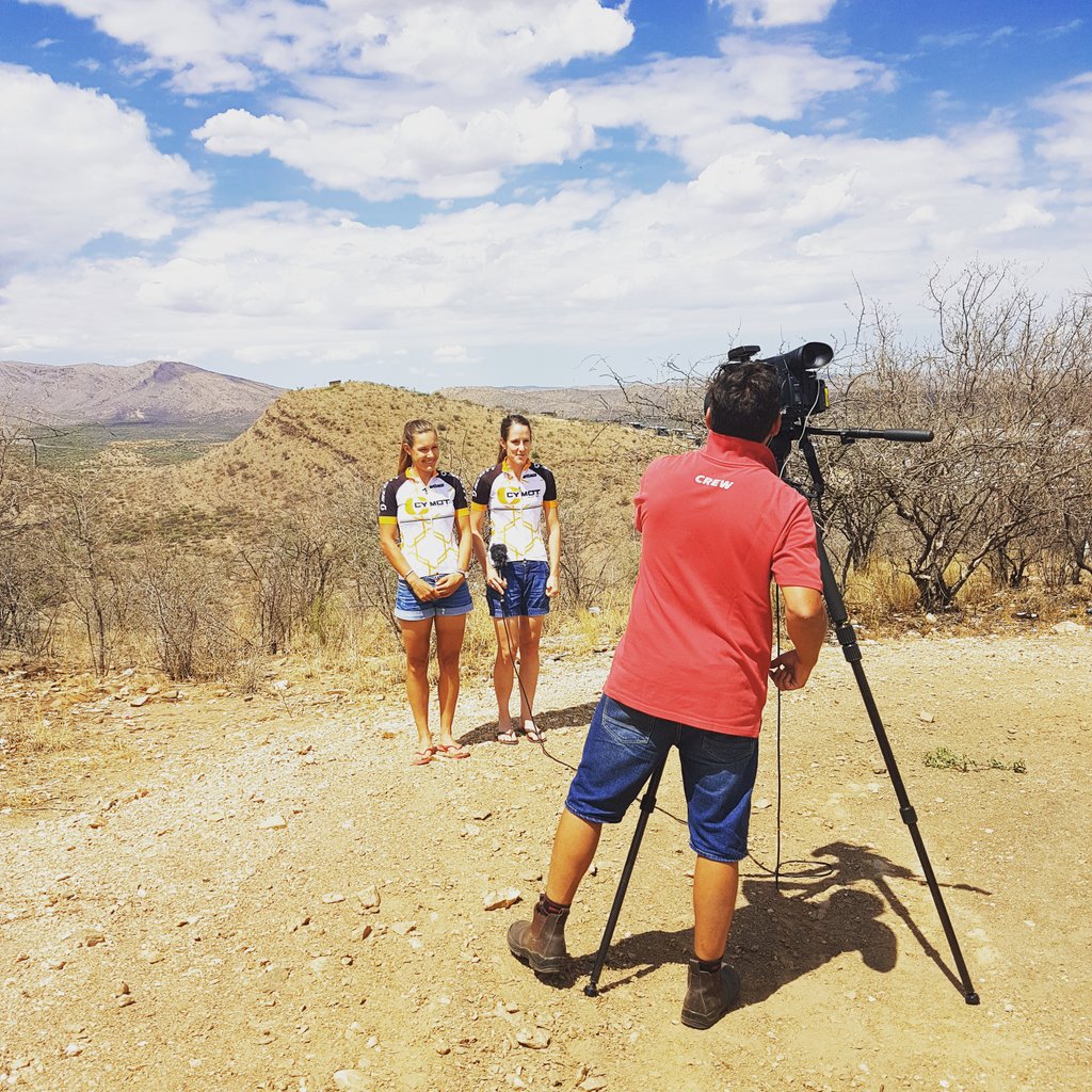 VeraAdrian7's tweet image. Tomorrow at 3pm we start the 369km through the Namib desert. Luckily I have the best Teammate @LiseOlivier &amp;amp; sponsor @CYMOT_Group #deserdash