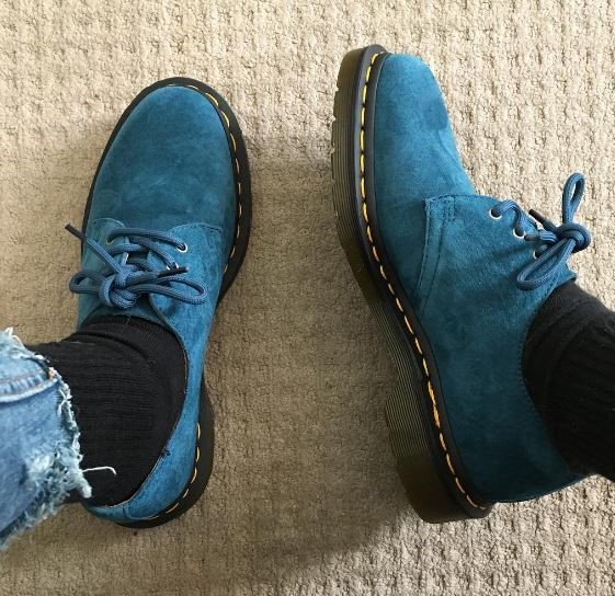 The 1461 Soft Buck shoe in lake blue 